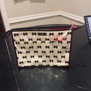 Kate Spade Cream and Black Bow Pouch